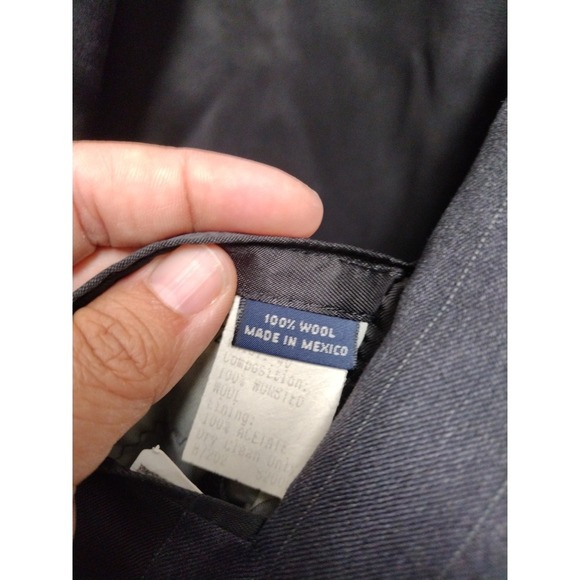 Brooks 346 Sport Coat Blazer 46L Grey Pin stripe 100% Wool - Picture 4 of 5